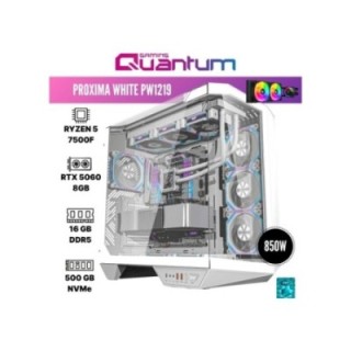Quantum Gaming Proxima White PW1219 R5-7500F 16 GB 512 GB NVMe 8 GB RTX5060 FreeDOS Gaming Desktop PC