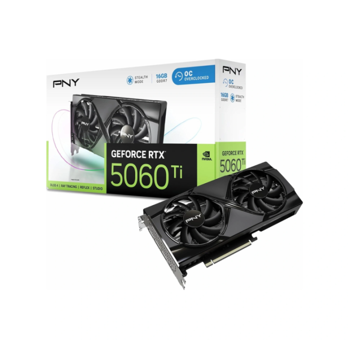 PNY Dual GeForce RTX 5060 Ti OC 16 GB GDDR7 128 Bit HDMI/dp Graphics Card