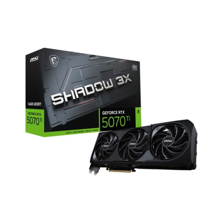 MSI NVIDIA GeForce RTX 5070 TI 16G Shadow 3X OC 16 GB GDDR7 256 Bit DLSS 4 Graphics Card