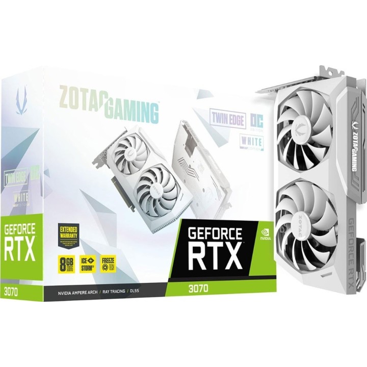 Zotac NVIDIA GeForce RTX 3070 Twin Edge OC White ZT-A30700J-10P 8 GB GDDR6 256 Bit Graphics Card