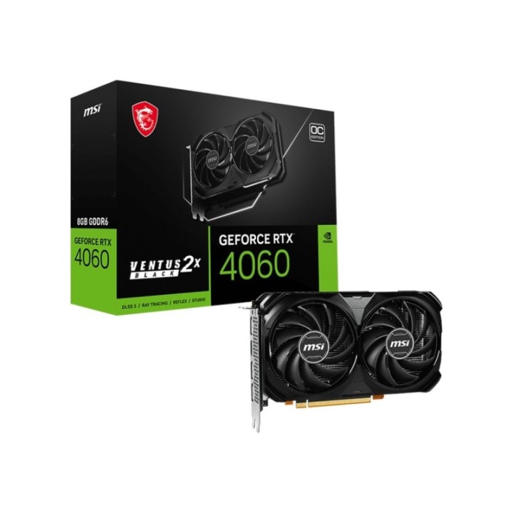 MSI NVIDIA GeForce RTX 4060 Ventus 2X Black 8G OC 8 GB GDDR6 128 Bit Graphics Card