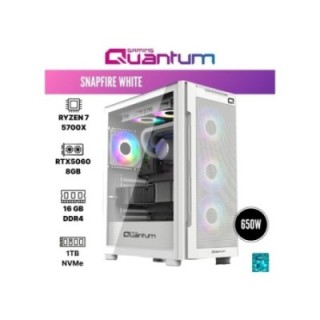 Quantum Gaming Snapfire White R7-5700X 16 GB 1 TB NVMe SSD 8 GB RTX5060 DOS Gaming Desktop PC