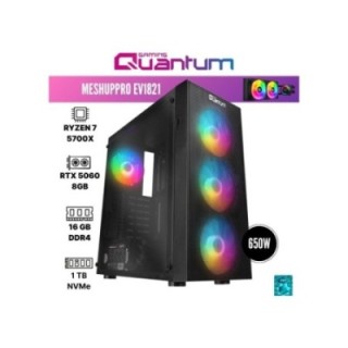Quantum Gaming Meshuppro EV1821 R7-5700X 16 GB 1 TB NVMe 8 GB RTX5060 DOS Gaming Desktop PC