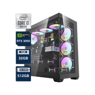 Luxury DS900 i3-10105 32 GB 512 GB M.2 SSD RTX3050 FreeDOS Gaming Desktop PC