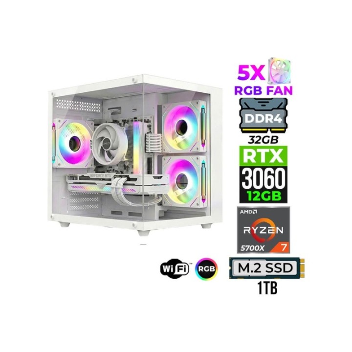Xaser Mage X120-10SC-014EU R7-5700X 32 GB 1 TB M.2 NVMe SSD 12 GB RTX3060 Gaming Desktop PC
