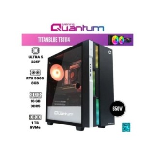 Quantum Gaming Titanblue TB1114 Ultra 5 225F 16 GB 1 TB NVMe SSD RTX5060 DOS Gaming Desktop PC