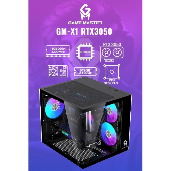 Game Master GM-X1 i5-11400F 16 GB 512 GB M.2 SSD RTX3050 FreeDOS Gaming Desktop PC