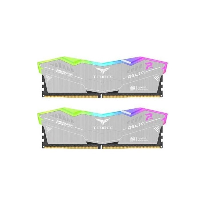 Team 64 GB 2x 32 GB DDR5 6000 MHz CL38 RGB Dual Kıt Pc RAM T-force Delta Eco Sılver Ff2d564g6000hc38jdc01