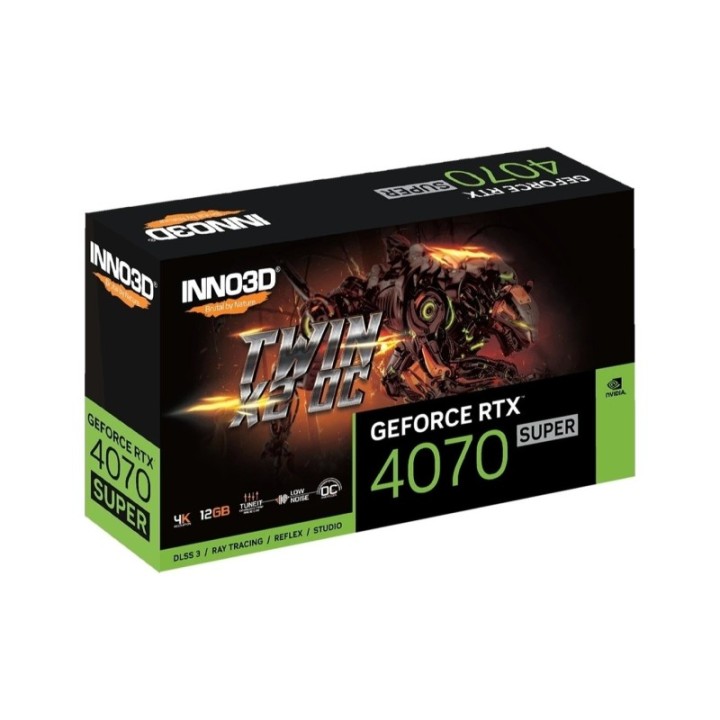 Inno3D NVIDIA GeForce RTX 4070 Super Twin X2 N407S3-126XX-186162L﻿﻿ 12 GB GDDR6X 192 Bit Graphics Card