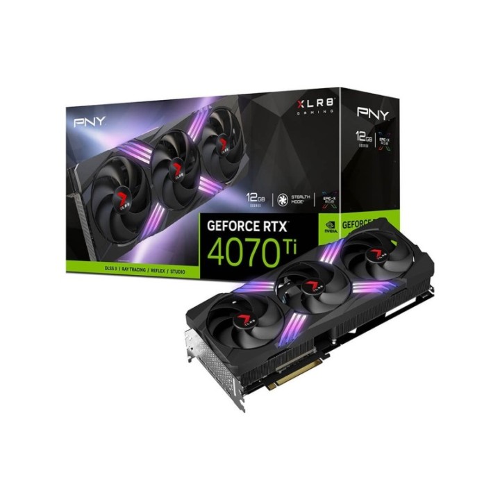 PNY NVIDIA GeForce RTX 4070 Ti XLR8 Gaming Verto VCG4070T12TFXXPB1 12 GB GDDR6X 192 Bit Graphics Card
