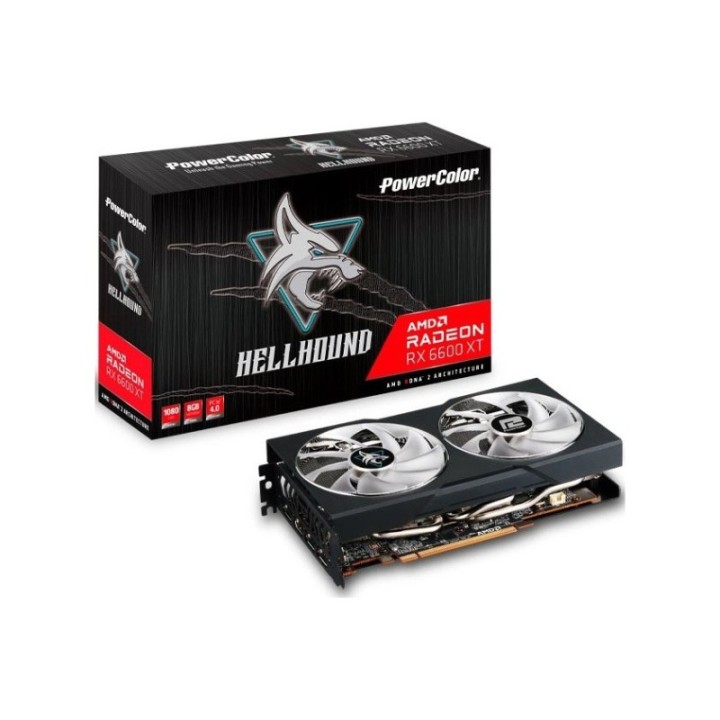 PowerColor AMD Radeon RX 6600 XT Hellhound AXRX 6600XT 8 GBD6-3DHL/OC 8 GB GDDR6 128 Bit Graphics Card