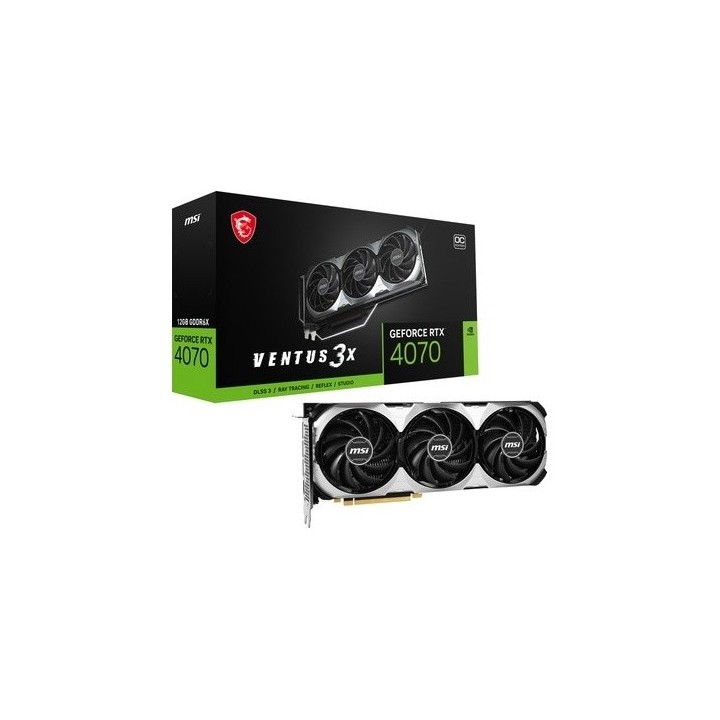 MSI NVIDIA GeForce RTX 4070 Ventus 3X E OC 12 GB GDDR6X 192 Bit Graphics Card