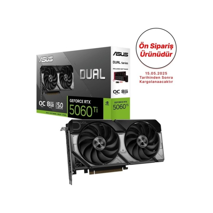 ASUS GeForce Dual RTX 5060 Ti OC O8g 8 GB GDDR7 128 Bit Graphics Card