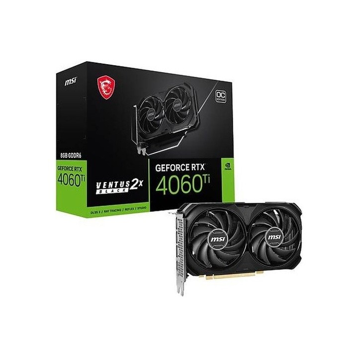 MSI NVIDIA GeForce RTX 4060 Ti Ventus 2X Black 8G OC 8 GB GDDR6 128 Bit Graphics Card