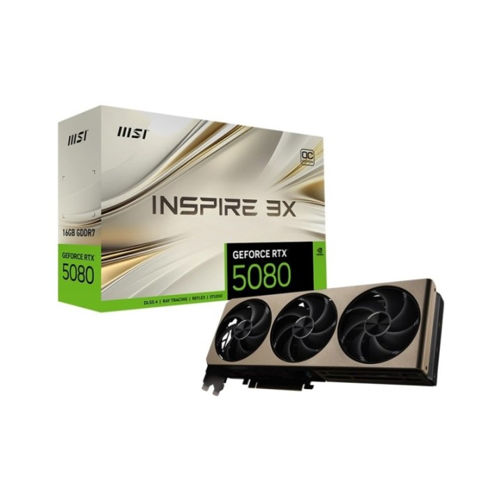 MSI GeForce RTX 5080 INSPIRE 3X OC 16G GDDR7 256 Bit DLSS 4 Graphics Card