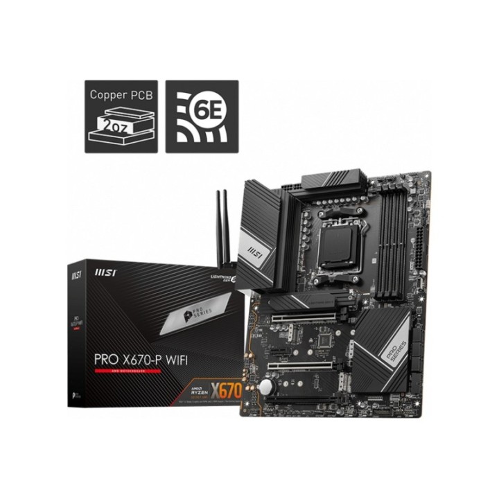 MSI PRO X670-P WIFI AMD X670 6600 MHz (OC) DDR5 Socket AM5 ATX Motherboard