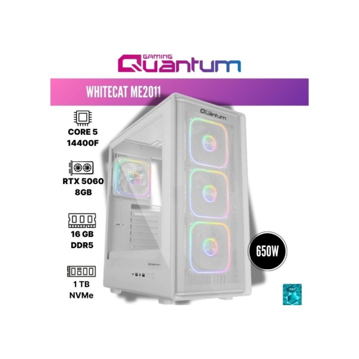 Quantum Gaming Whitecat Me2011 İ5-14400f 16 GB 1 TB SSD 8 GB RTX5060 DOS Gaming Desktop PC