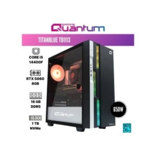 Quantum Gaming Titanblue TB1113 i5-14400F 16 GB 1 TB NVMe SSD RTX 5060 FreeDOS Gaming Desktop PC