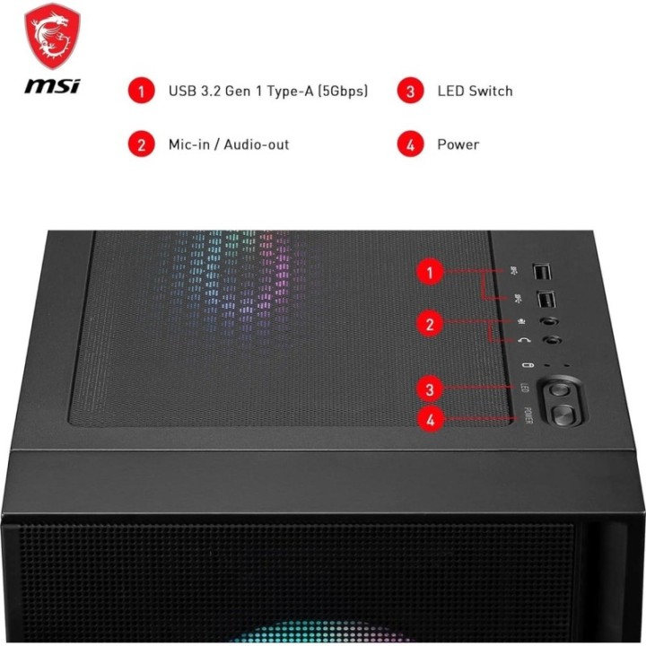 MSI DFS Gaming Layla R7-7800X3D 1 TB M.2 SSD 8 GB RTX-5060 DOS Gaming Desktop PC