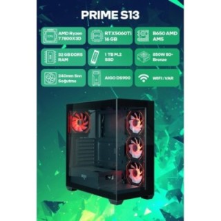 Game Garaj Prime-S13 R7-7800X3D 32 GB 1 SSD RTX5060Ti FreeDOS Oyuncu OEM Paket