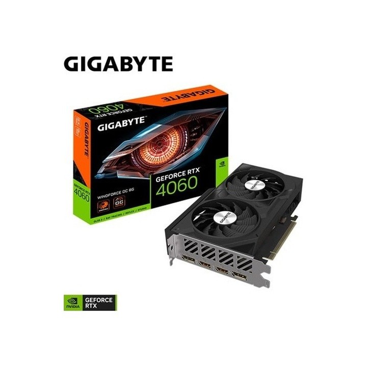 Gigabyte NVIDIA GeForce RTX 4060 Windforce OC 8G GV-N4060WF2OC-8GD 8 GB GDDR6 128 Bit Graphics Card