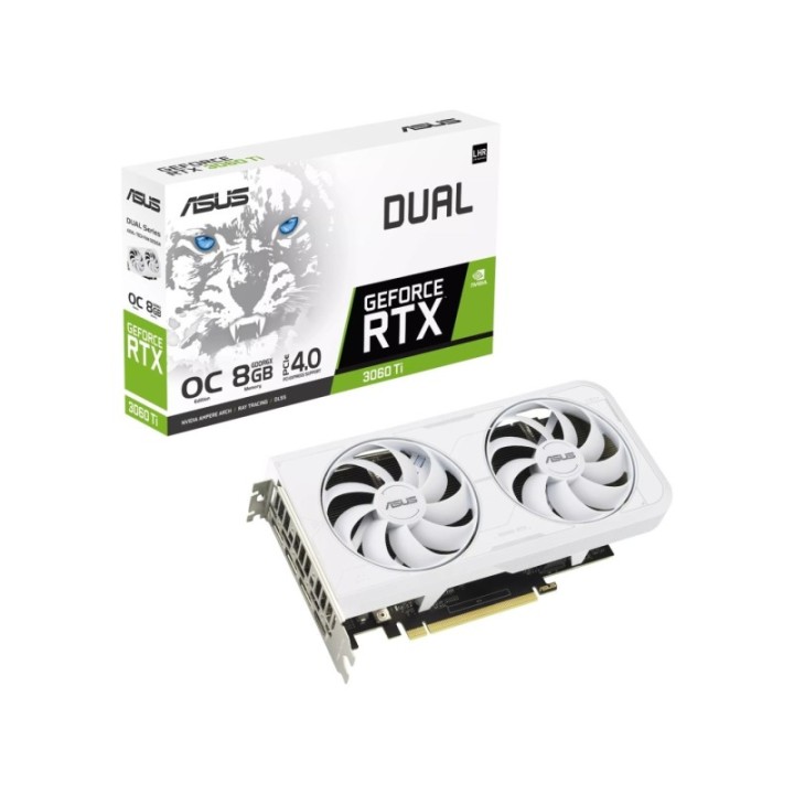 ASUS NVIDIA GeForce RTX 3060 Ti Dual White OC DUAL-RTX3060TI-O8GD6X-WHITE 8 GB GDDR6X 256 Bit Graphics Card﻿﻿