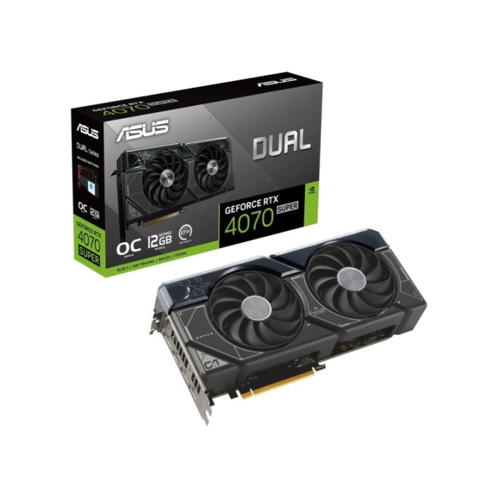 ASUS NVIDIA GeForce RTX 4070 Super Dual OC DUAL-RTX4070S-O12G 12 GB GDDR6X 192 Bit Graphics Card