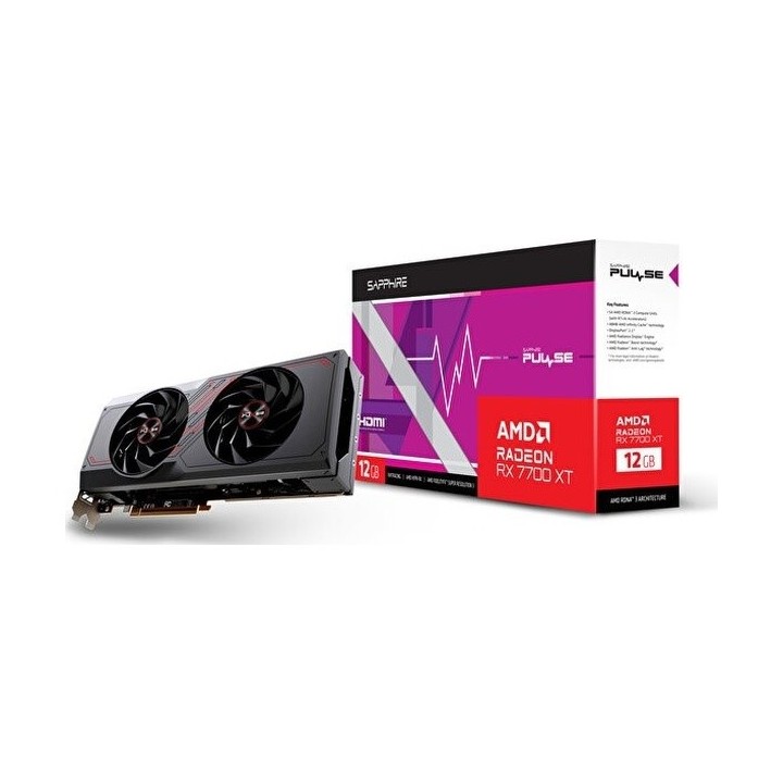 Sapphire AMD Radeon RX 7700 XT Pulse 11335-04-20G 12 GB GDDR6 192 Bit Graphics Card
