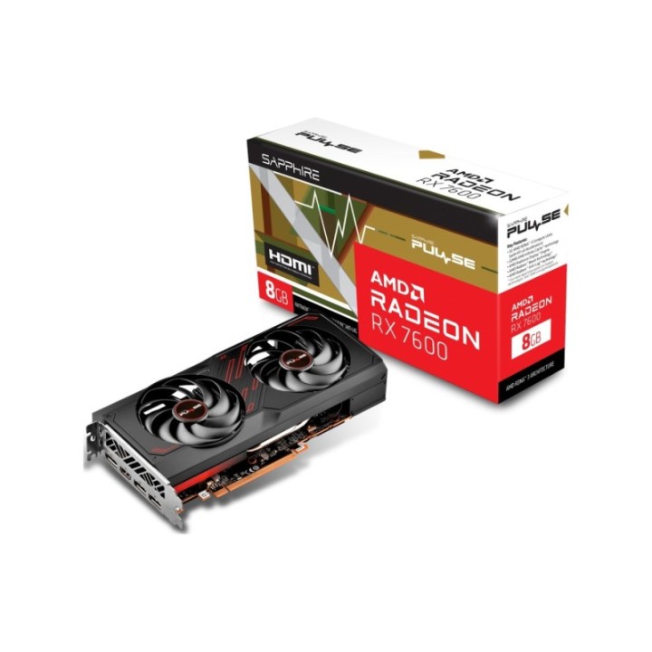 Sapphire AMD Radeon RX 7600 Pulse 11324-01-20G 8 GB GDDR6 128 Bit Graphics Card