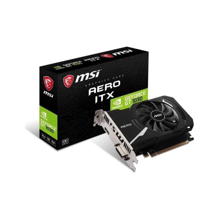 MSI NVIDIA GeForce GT1030 Aero ITX 2GD4 2 GB GDDR4 64 Bit Graphics Card