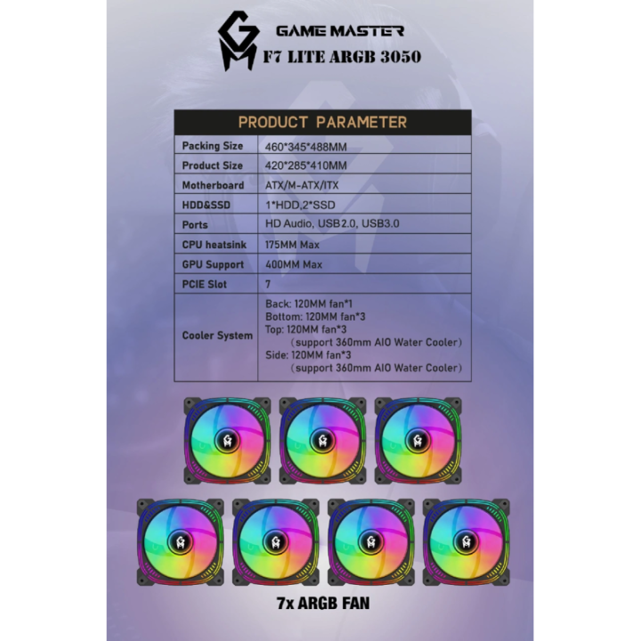 Game Master F7 Lite İ3-12100f 16 GB 512 GB RTX3050 DOS Gaming Desktop PC