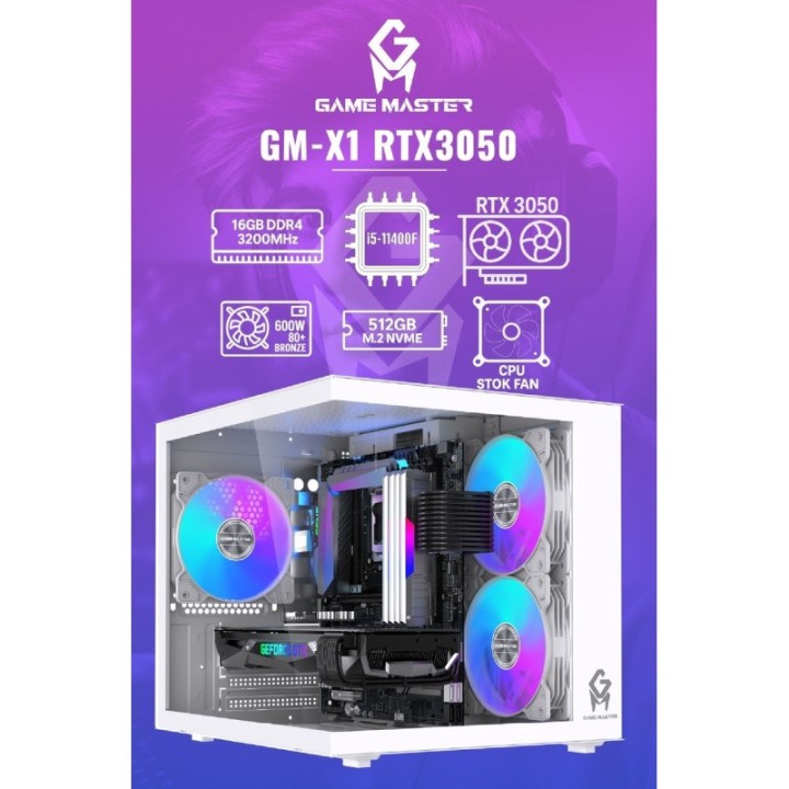 Game Master GM-X1 i5-11400F 16 GB 512 GB M.2 SSD 6 GB RTX3050 FreeDOS Gaming Desktop PC