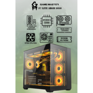 Game Master F7 Lite Argb R5-5500 16 GB 512 GB SSD RTX5050 FreeDOS Gaming Desktop PC